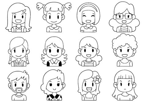 Premium Vector Hand Drawn Collection Cute Funny Avatars Cartoon