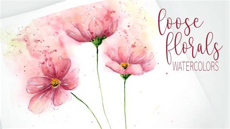 How To Paint Loose Watercolor Wild Flowers Step By Step Tutorial Free Sketch Youtube