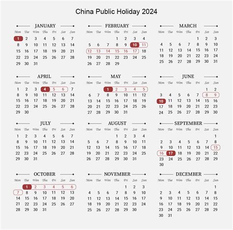 China Public Holiday Calendar Vitia Meriel