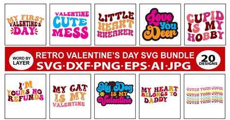 Retro Valentines Day Svg Bundle Vol 2 Bundle · Creative Fabrica
