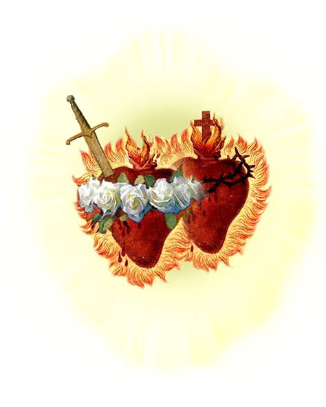 Sacred Heart Immaculate Heart V2 Png Free Download Borrow And