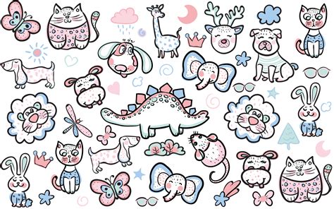 Doodle Animal Free Vector Art Frebers Frebers