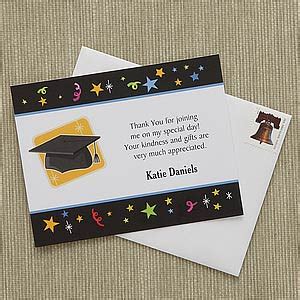 Often, gifts for graduation come from people who watched you cash gifts (most often given for graduation): Personalized Graduation Thank You Notes - Let's Celebrate