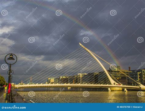 Rainbow Over Dublin on a Rainy Day Editorial Image - Image of republic