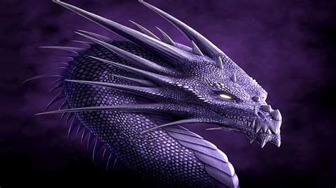 Fantasy Dragon In Purple Color Background Hd Dreamy Wallpapers Hd