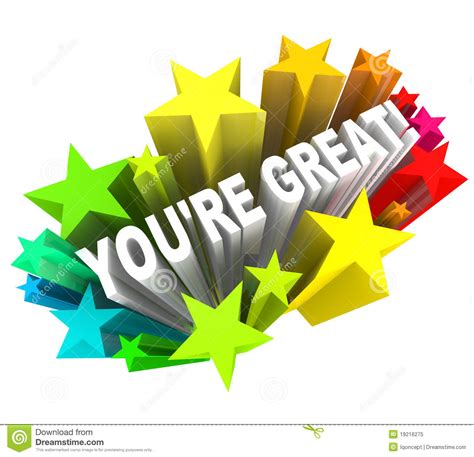 Youre Great Praise Words For Success Royalty Free Stock Photo