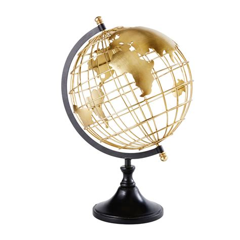 Metallglobus Goldfarben Mit Schwarzem Fuß Globe Gold Globe Globe Art
