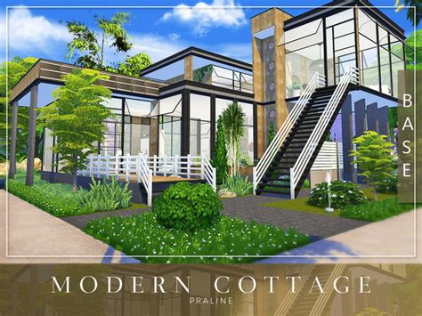 Modern Cottage House By Pralinesims At Tsr Sims 4 Updates