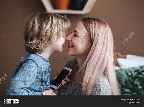 Son Kissing His Mother Image And Photo Free Trial Bigstock