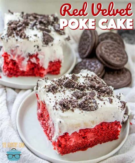 True to its name, it's a cake that you poke holes in after baking. Cherries in the Snow Poke Cake - The Country Cook