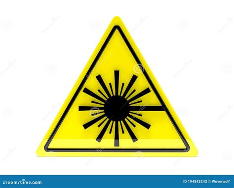 Laser Hazard Icon Of 3 Types Color Black And White Outline Isolated