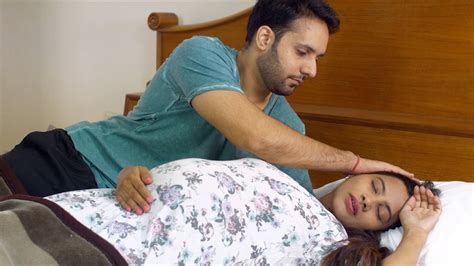 Happy Husband Taking Care Of Her Beautiful Pregnant Wife While Indian Stock Footage Knot9