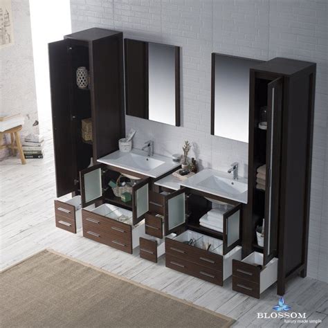 Buying a new bathroom vanity set can be somewhat of a daunting task. Mance 103" Double Bathroom Vanity Set with Mirror in 2021 ...