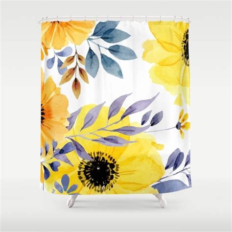 Buy Flowers Watercolor 10 Shower Curtain By Magic Dreams Worldwide