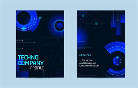 Technology Company Profile Template 20465583 Vector Art At Vecteezy