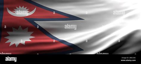 Nepal Sign Symbol National Flag Waving Texture Background Nepalese