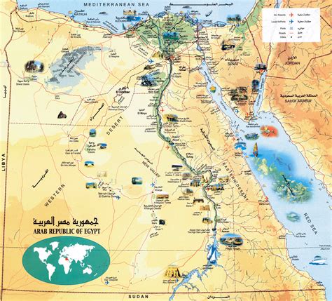 Detailed Travel Map Of Egypt Egypt Detailed Travel Map