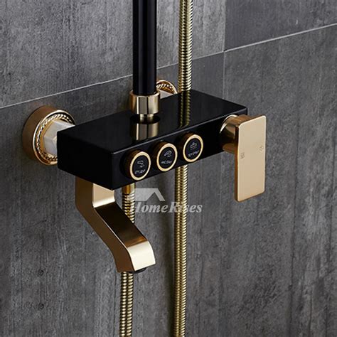 Shower rooms like this are common in public campgrounds & recreational areas where people need to wash off after a. Black Shower Faucet Square Painting Aluminum Wall Mount ...