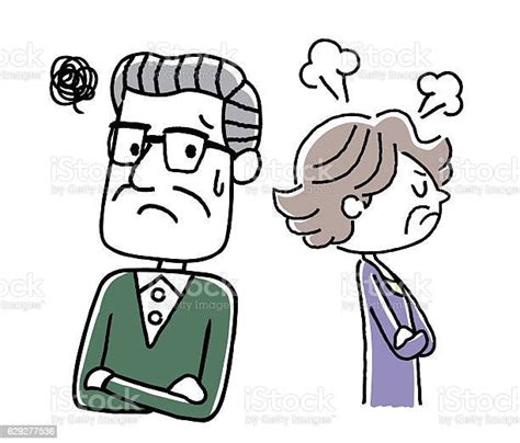 Senior Couple My Wifes Bad Mood Stock Illustration Download Image Now