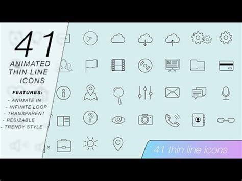 Download the after effects templates today! 41 Thin Line Animated Icons After Effects Template Project ...