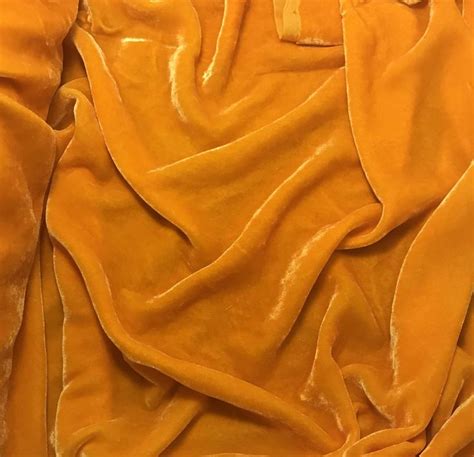 Pumpkin Orange Hand Dyed Silk Velvet Silk Velvet Fabric Hand Dyed