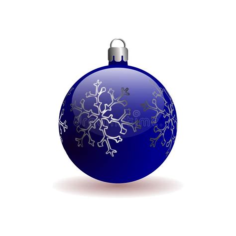 Blue Christmas Ball With Silver Snowflake Stock Illustration