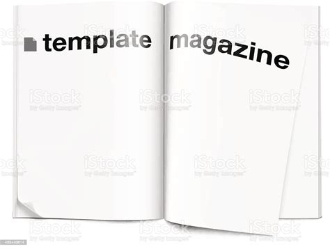 Open Magazine Template On White Background Vector Illustration Stock