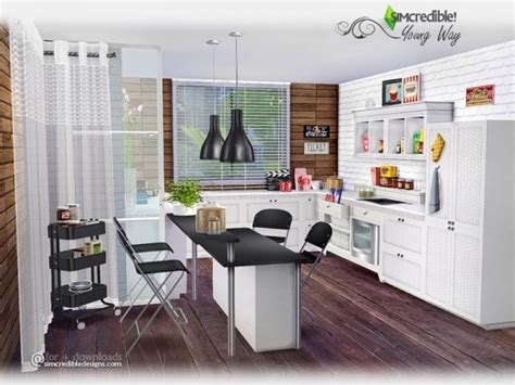 The Sims Resource Young Way Kitchen By Simcredible Sims
