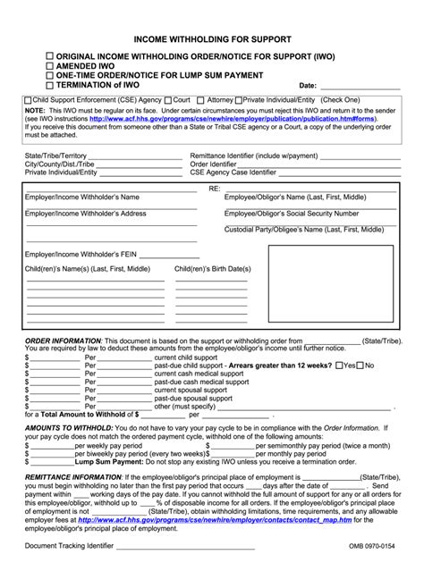 Support Order Withholding Form Fill Out And Sign Printable Pdf