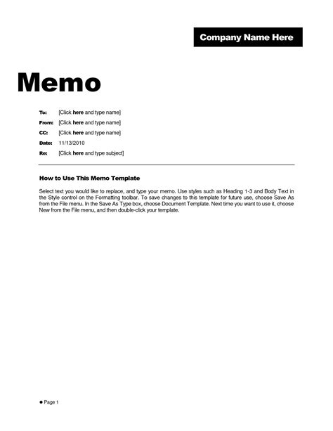 Where Is The Memo Template In Word 2010 Financial Report