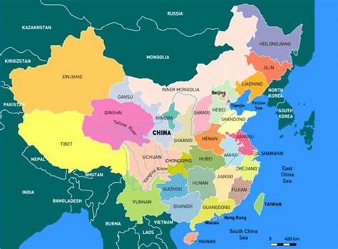 Kart Av Kinas Provinser 