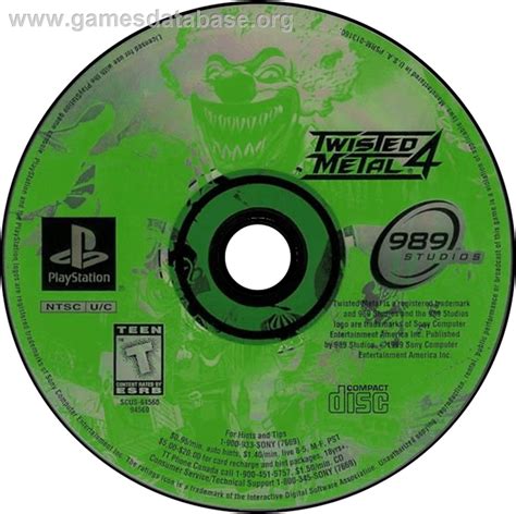 Twisted Metal 4 Sony Playstation Artwork Disc