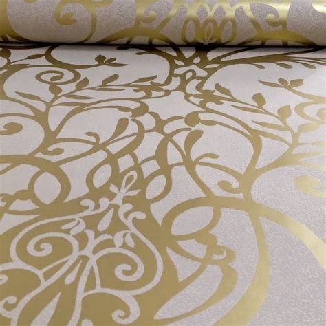 Exclusive Holden Statement Floral Damask Pattern Metallic Textured