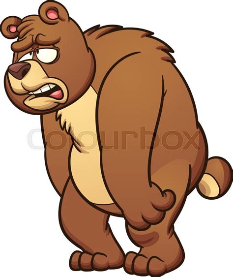 Sad Cartoon Bear Vector Clip Art Stock Vector