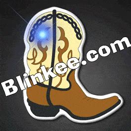 Brown Cowboy Boot Flashing Body Light Lapel Pins Magic Matt S