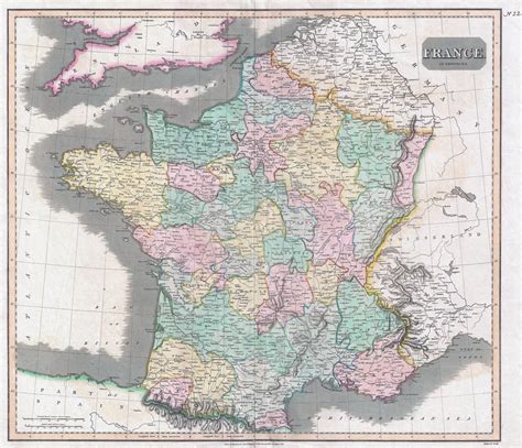 Large Scale Old Political And Administrative Map Of France 1814
