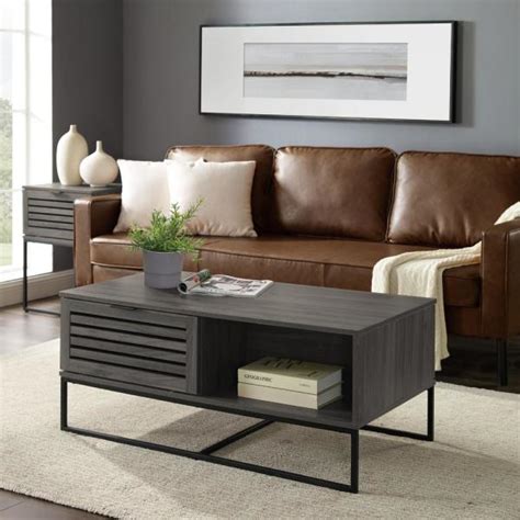 Heather ann creations bresson coffee table. Welwick Designs 42 in. Slate Gray/Black Large Rectangle ...