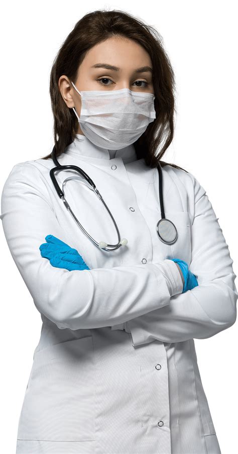 Nurse Doctor Physician Mask Stethosecope Gloves Standing Png Doctor