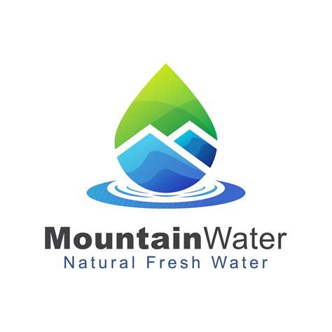 Mountain Water Logo Concept Natural Fresh Water Gradient Logo 7462114