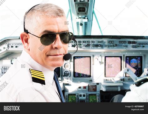 Airline Pilot Wearing Image And Photo Free Trial Bigstock