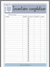 Quelques semaines avant le déménagement, faites l'inventaire du contenu de votre réfrigérateur congélateur et organisez vos menus en fonction des aliments dont. Fiche Inventaire Contenu Congélateur - Budget Et Outils A ...