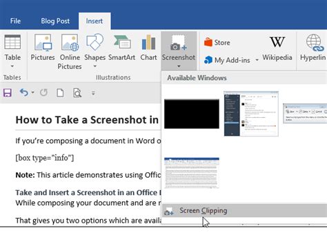 How To Take A Screenshot In Office And Insert It Into A Document
