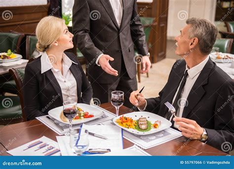 Business Lunch Stock Photo Image Of Group Cafe Adult 55797066