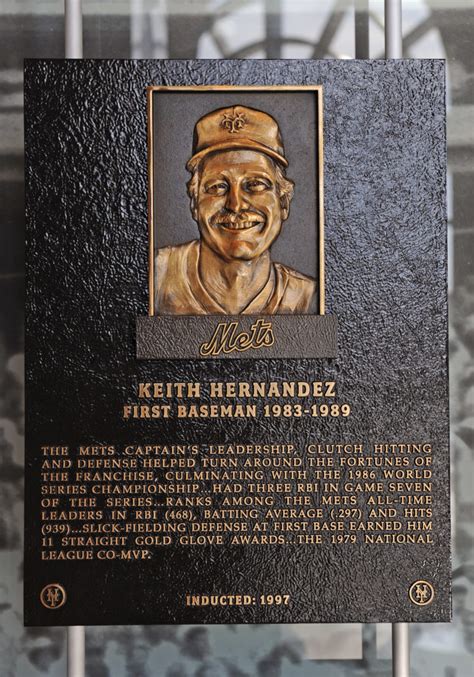 Keith Hernandez Mets Hall Of Fame Plaque Mets History