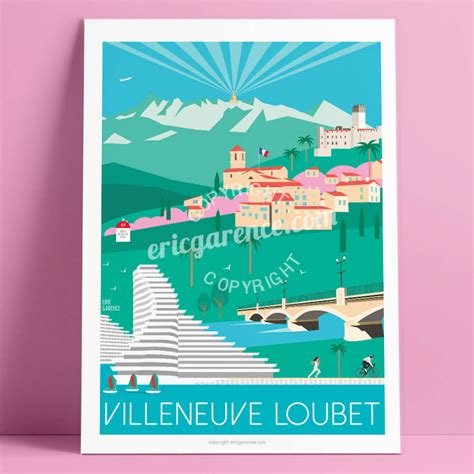 Poster 50x70 By Eric Garence Spring Villeneuve Loubet French Riviera