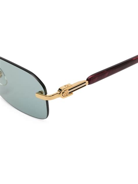 gucci eyewear rimless rectangle frame sunglasses farfetch