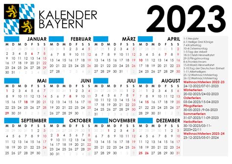 Kalender 2023 Bayern Mit Ferien Feiertage