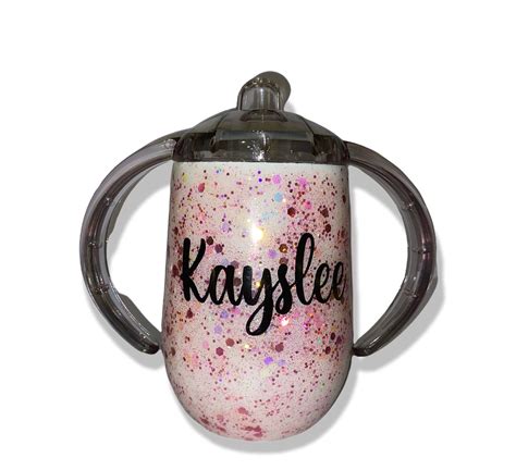 Personalized Sippy Cup Glitter Tumbler Cup Stainless Steel Etsy In