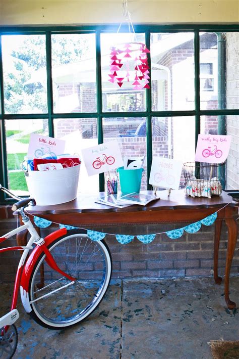 Bicycle Birthday Party In Aqua Red And Pink Bicycle Party Bicycle