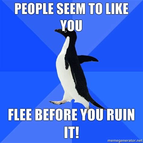 Socially Awkward Penguin On Social Success Radviceanimals